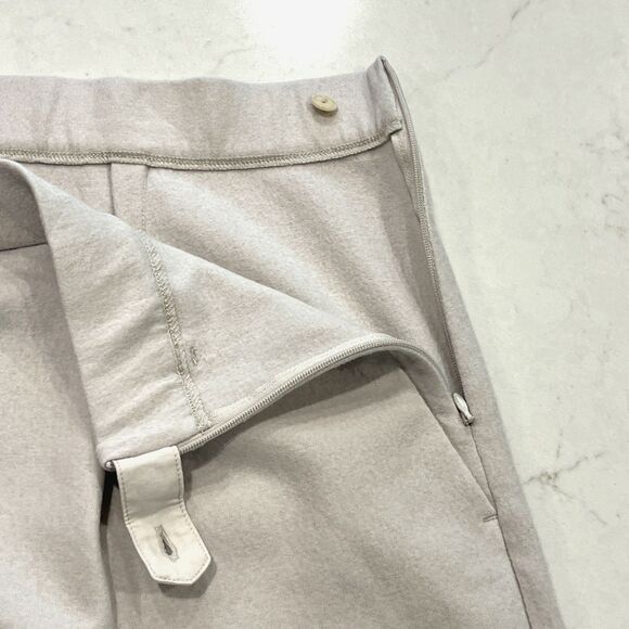 Eileen Fisher NEW XL Chalk Boiled Wool Jersey Hi Waisted Wide Leg Pants Pockets - Picture 6 of 9